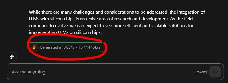 Over 15k tokens per seconds